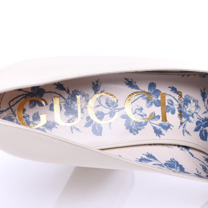 Gucci Malaga Kid GG Victoire 95mm Loafer Pumps 41 Vintage White 8 of 11