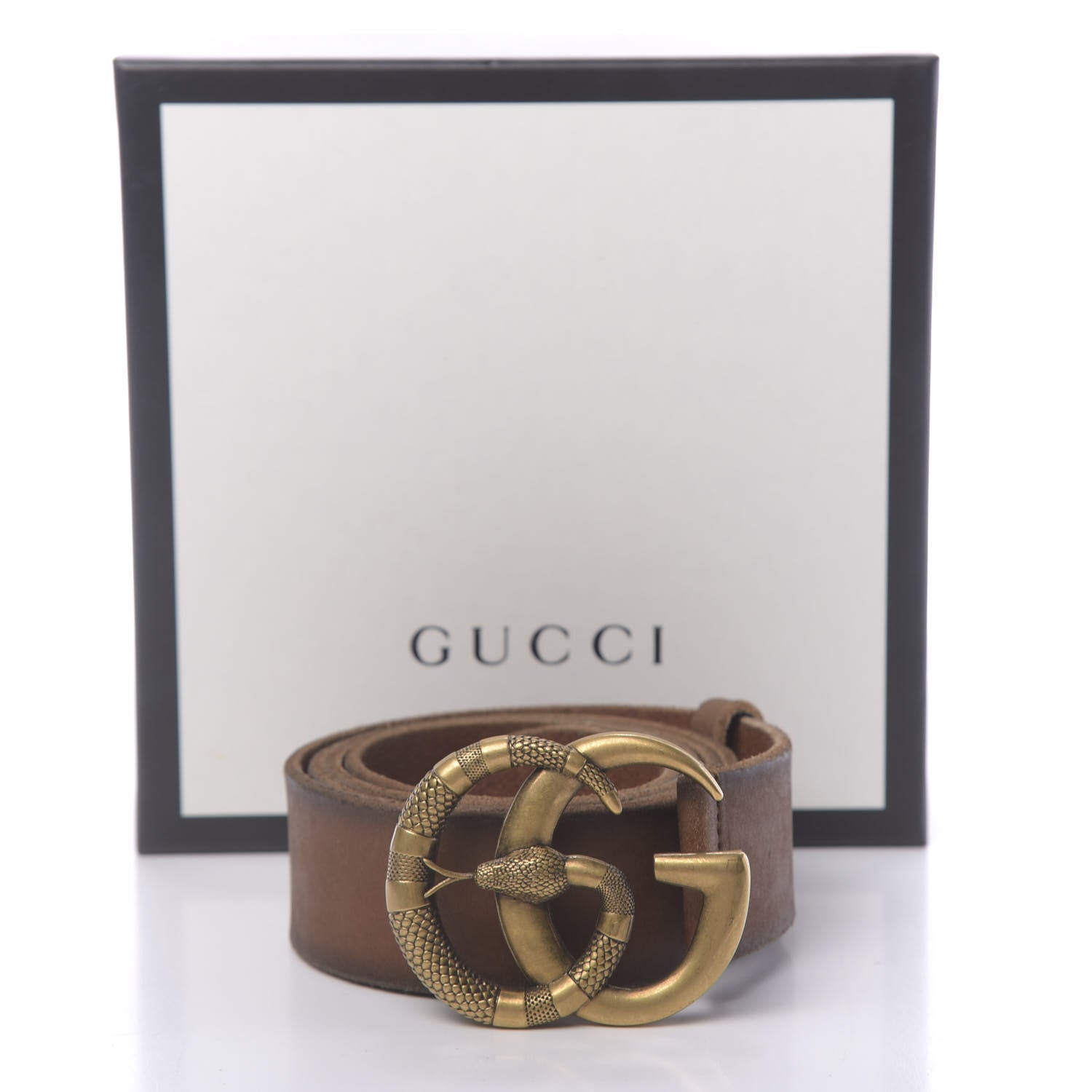 Gucci Faded Calfskin Snake Double G 40mm Belt 105 42 Cuir 6 of 6