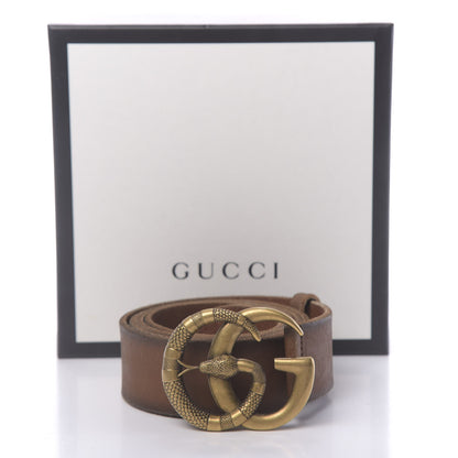 Gucci Faded Calfskin Snake Double G 40mm Belt 105 42 Cuir 6 of 6