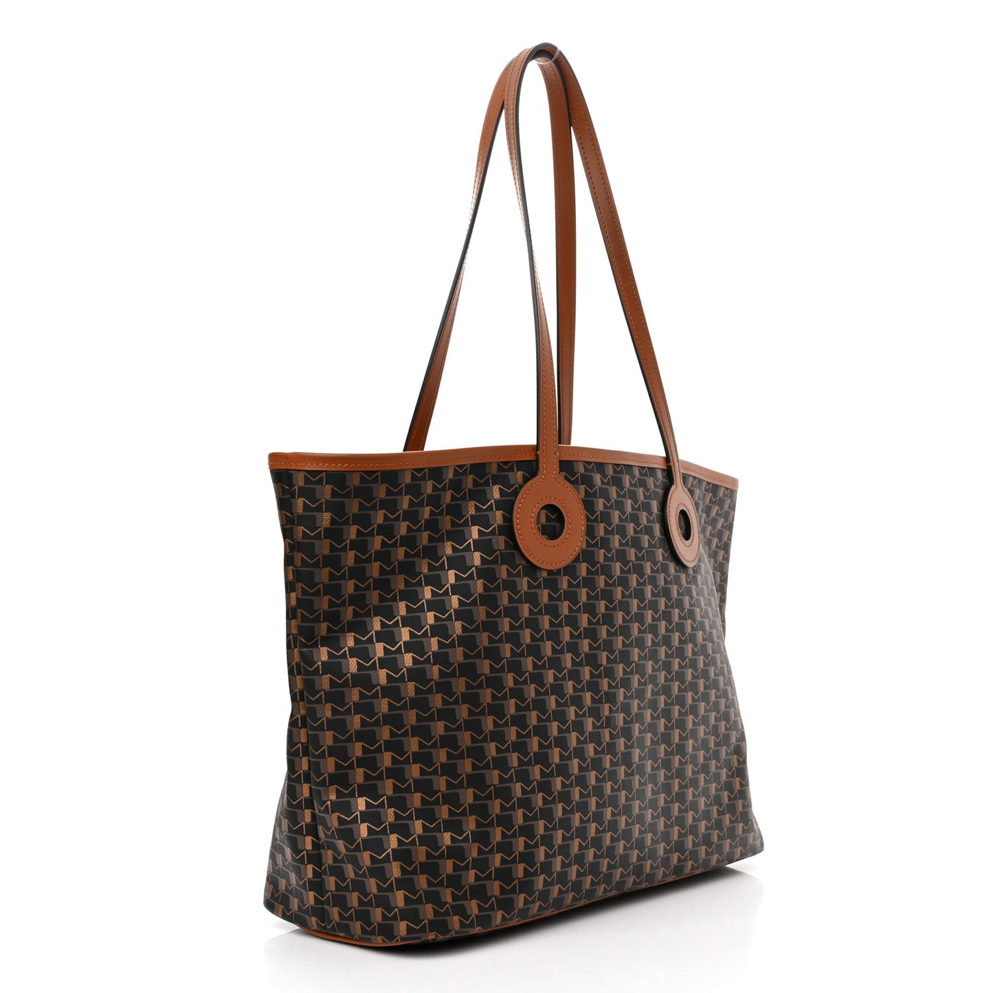 Grained Calfskin Canvas 1920 Oh! Tote Ruban MM Carbon Bronze Cognac