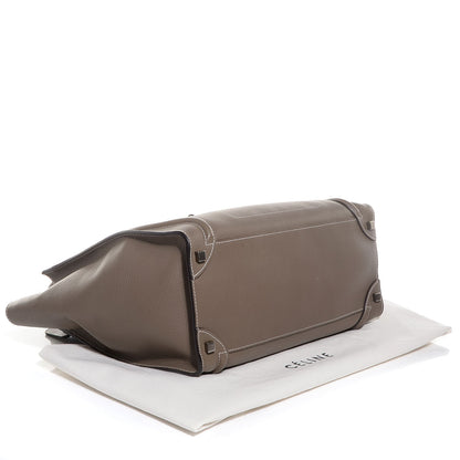 Celine Drummed Calfskin Shoulder Luggage Souris 4 of 10