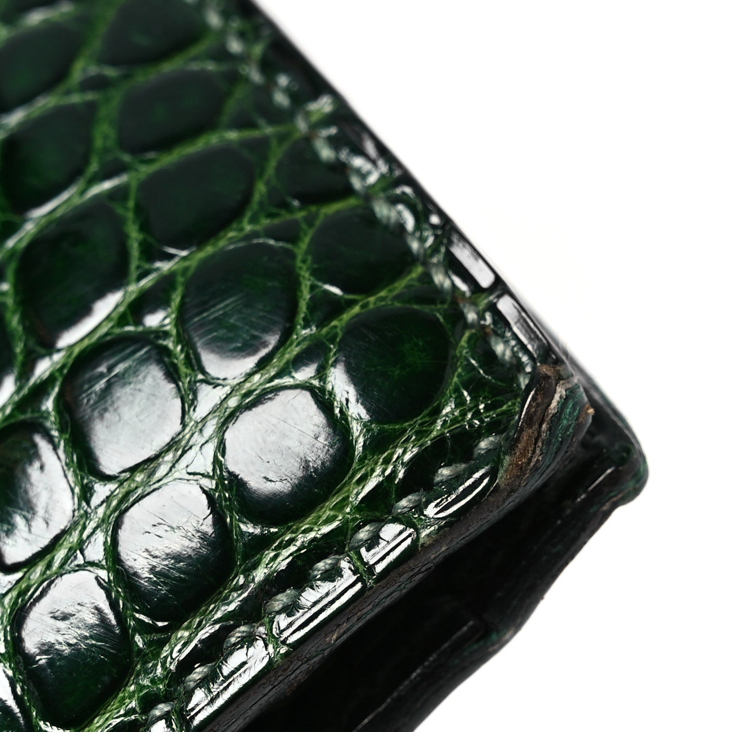 Hermes Shiny Porosus Crocodile Lydie Clutch Vert Fonce 17 of 18