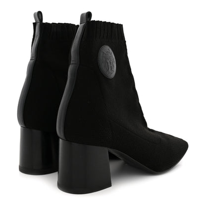 Hermes Knit Calfskin Volver 60 Ankle Boots 38 Black 5 of 11