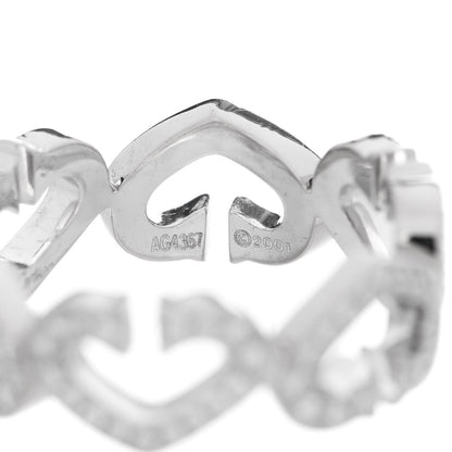 Cartier 18K White Gold Diamond Hearts and Symbols Paved Ring 54 6.75 4 of 6