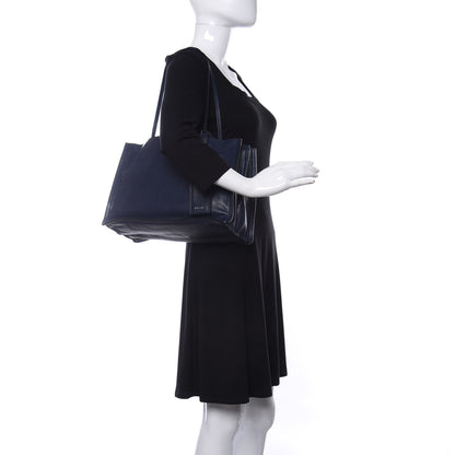 Prada Glace Calf Etiquette Tote Astrale Inchiostro 2 of 10