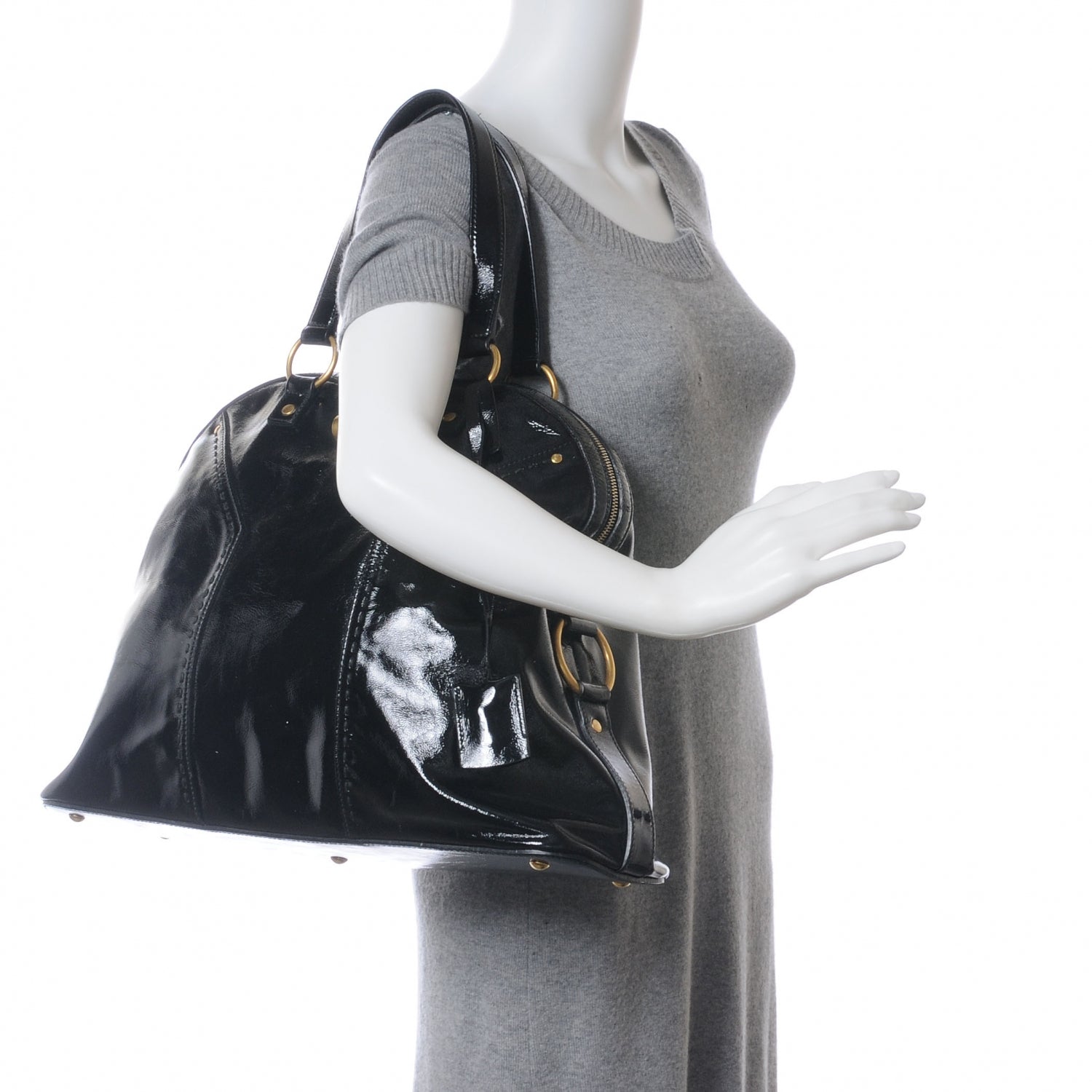 Saint Laurent Patent Oversized MUSE Black 2 of 7