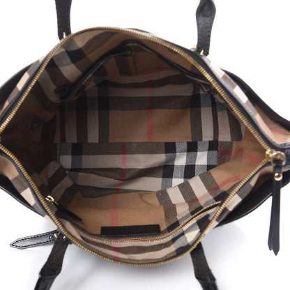 Burberry Calfskin House Check Small Salisbury Tote Black 5 of 15