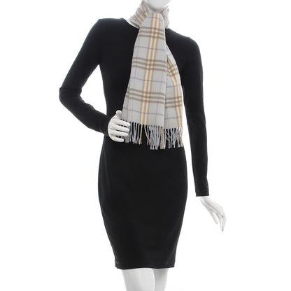 Burberry Cashmere House Check Fringe Scarf Light Blue 2 of 5