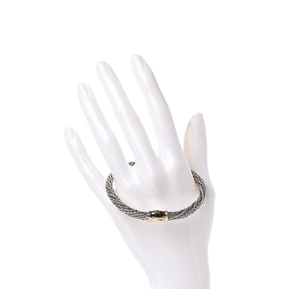 John Hardy Sterling Silver 18K Yellow Gold 6.5mm Bamboo Twisted Chain Bracelet 2 of 5