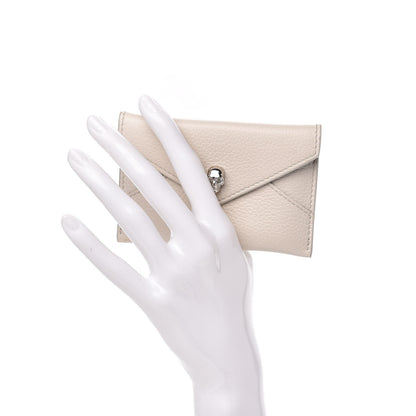 Alexander McQueen Calfskin Skull Envelope Card Holder Off White 2 of 8