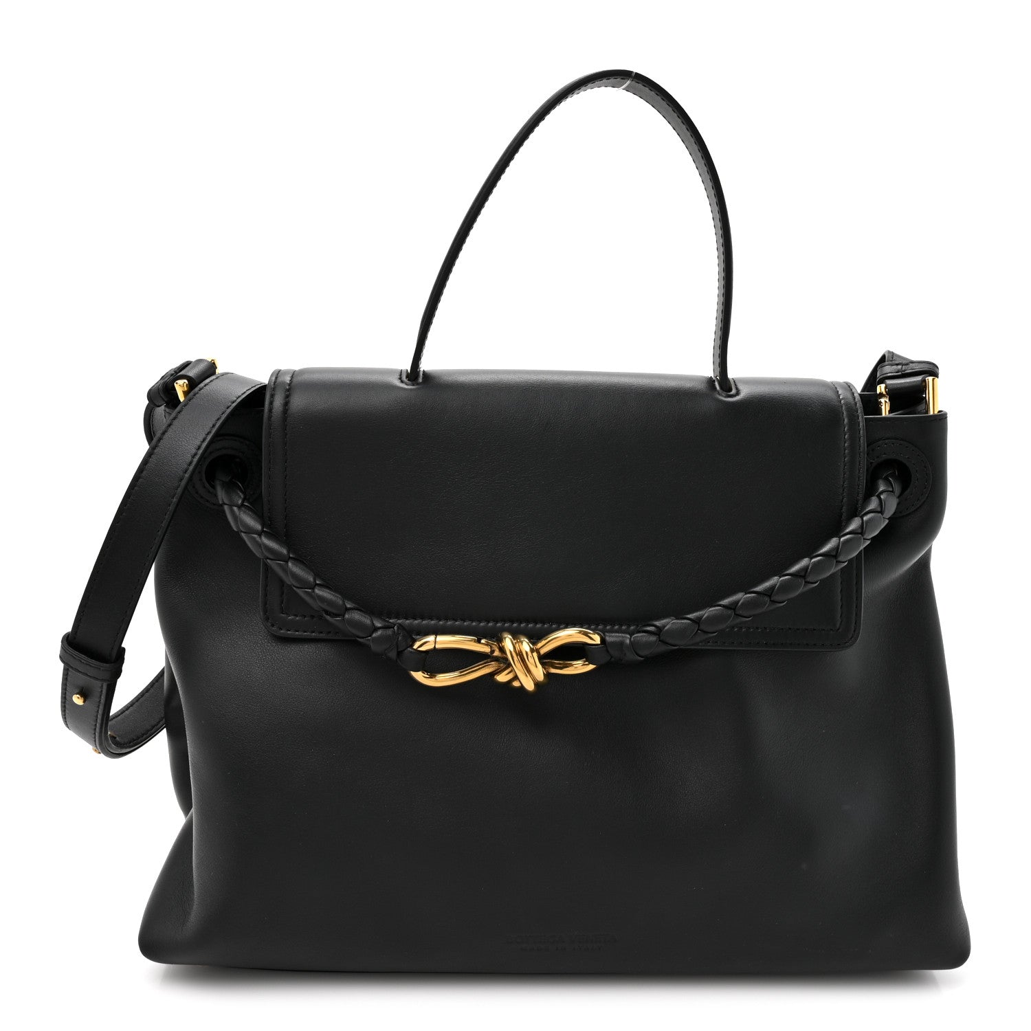 Bottega Veneta Calfskin Medium Andiamo Messenger Bag Black 1 of 10