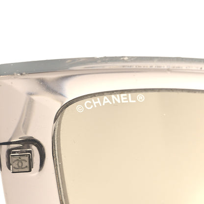 Chanel 18K White Gold Mirror Square Sunglasses 6051 Gray 7 of 8