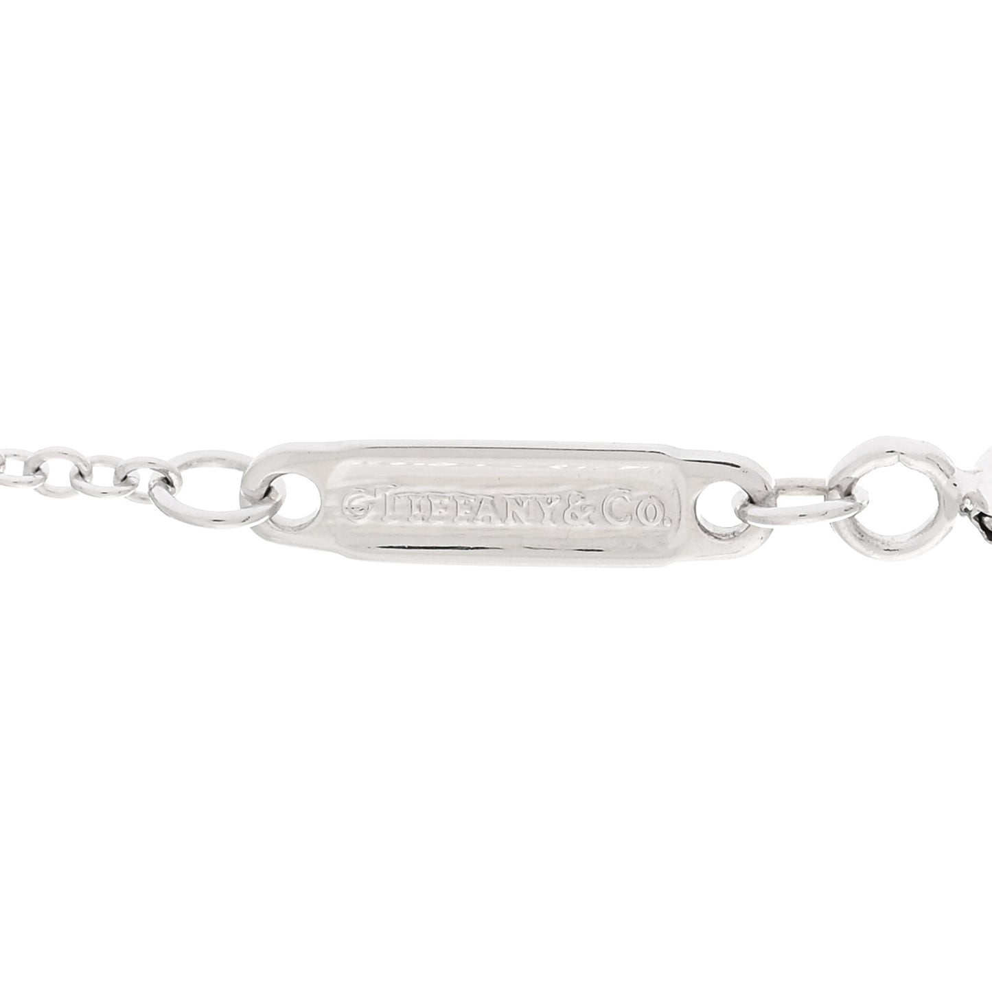 18K White Gold Ruby Large T Smile Pendant Necklace