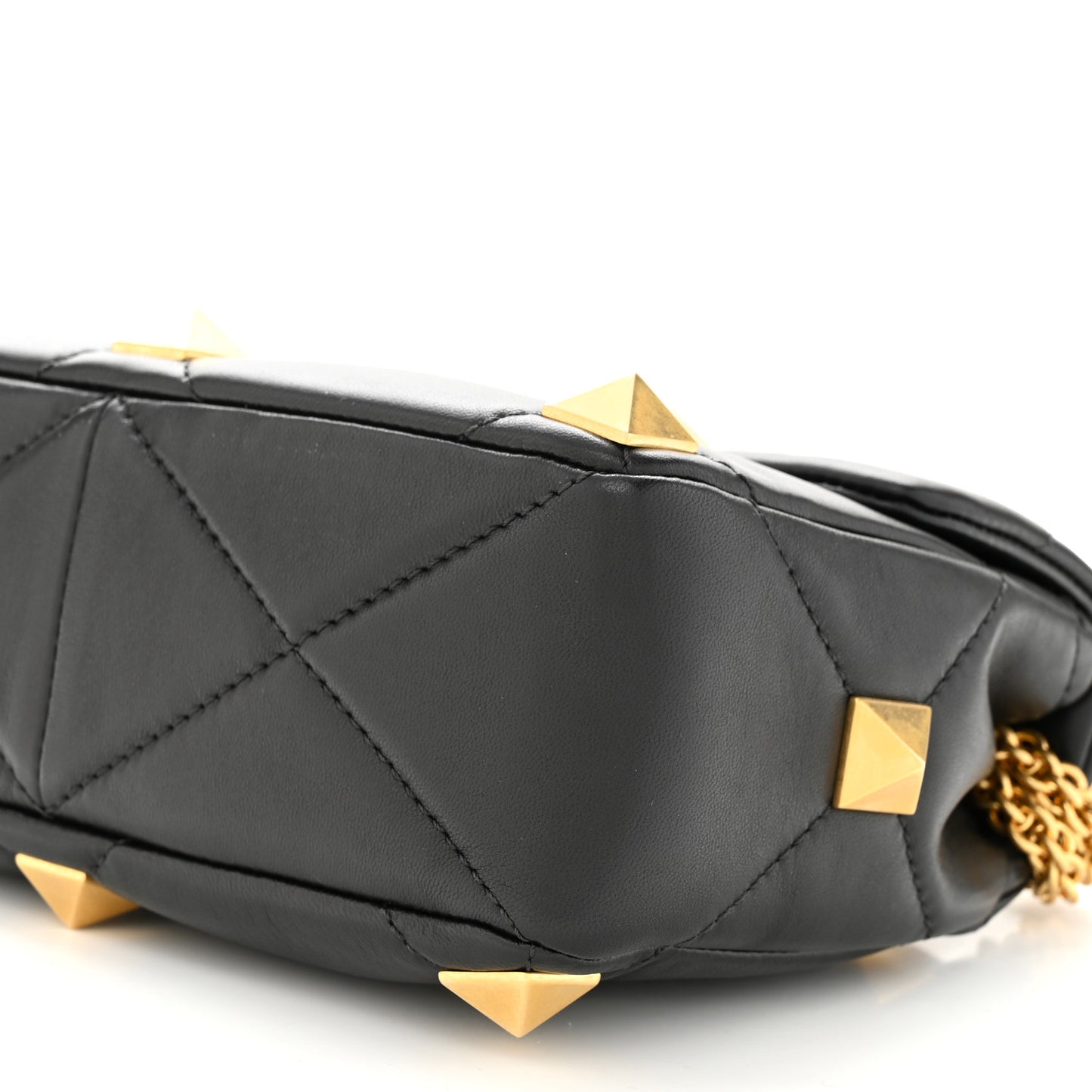 Nappa Medium Roman Stud Shoulder Bag Black