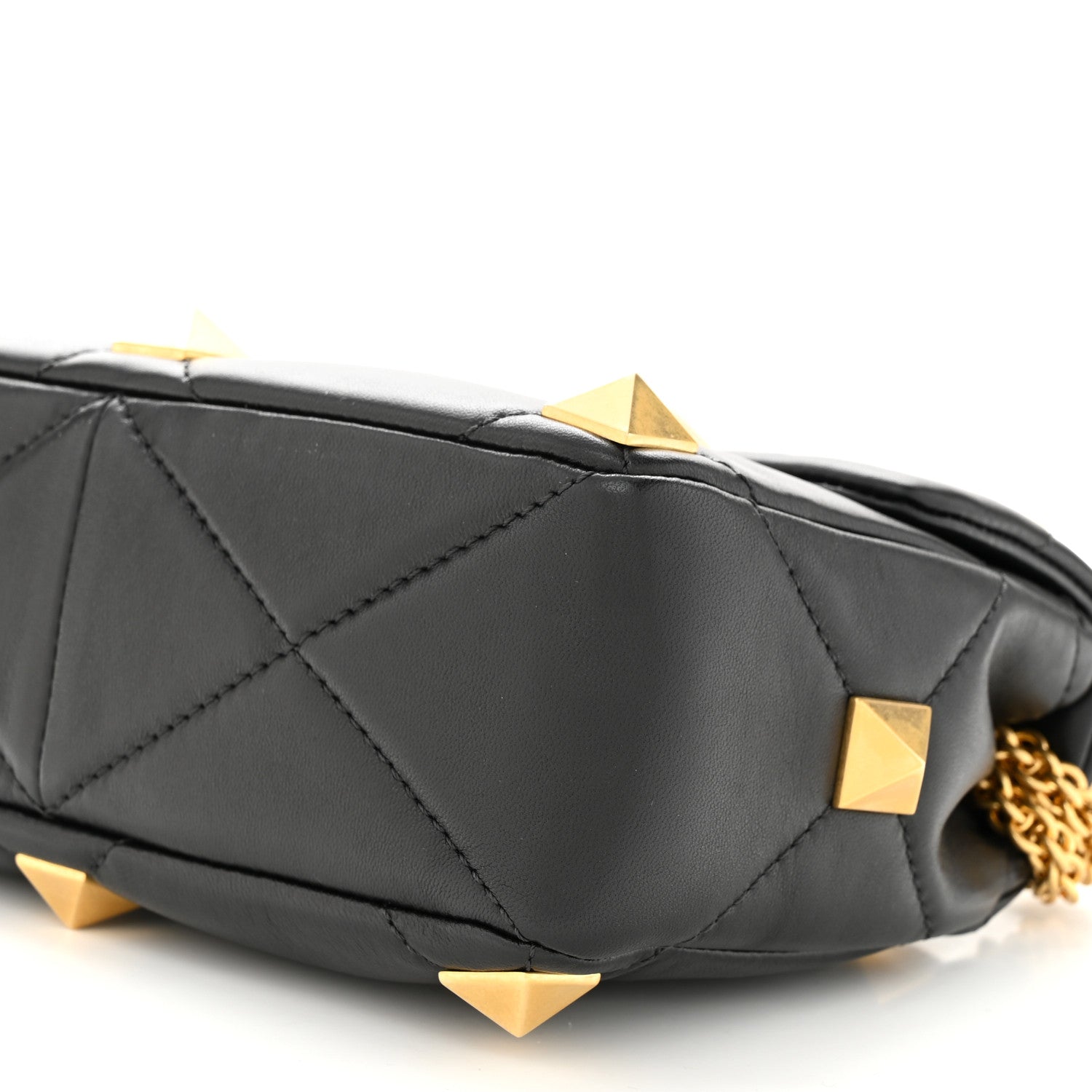 Valentino Garavani Nappa Medium Roman Stud Shoulder Bag Black 9 of 10