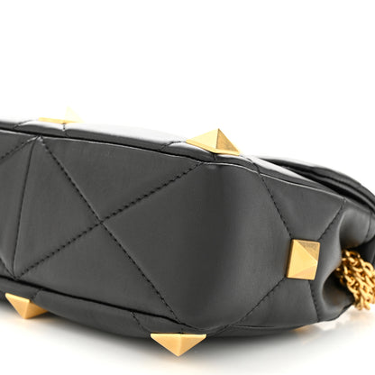 Valentino Garavani Nappa Medium Roman Stud Shoulder Bag Black 9 of 10