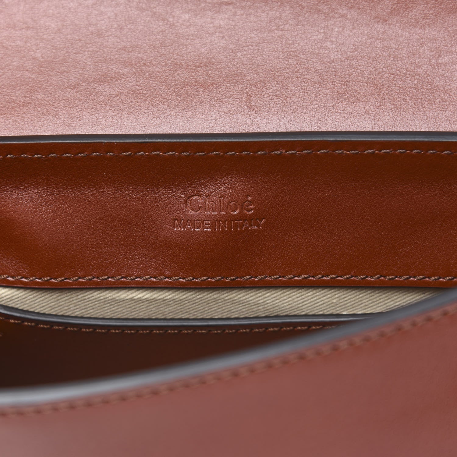 Chloe Calfskin Suede C Belt Bag Sepia Brown 6 of 9