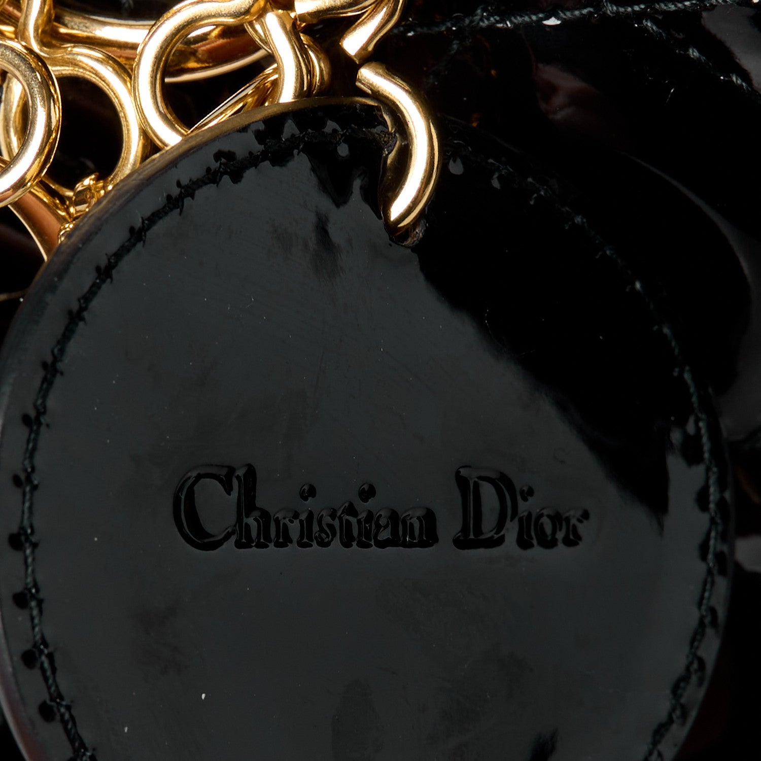 Christian Dior CHRISTIAN DIOR Patent Cannage Large Lady Dior Black 9 of 14