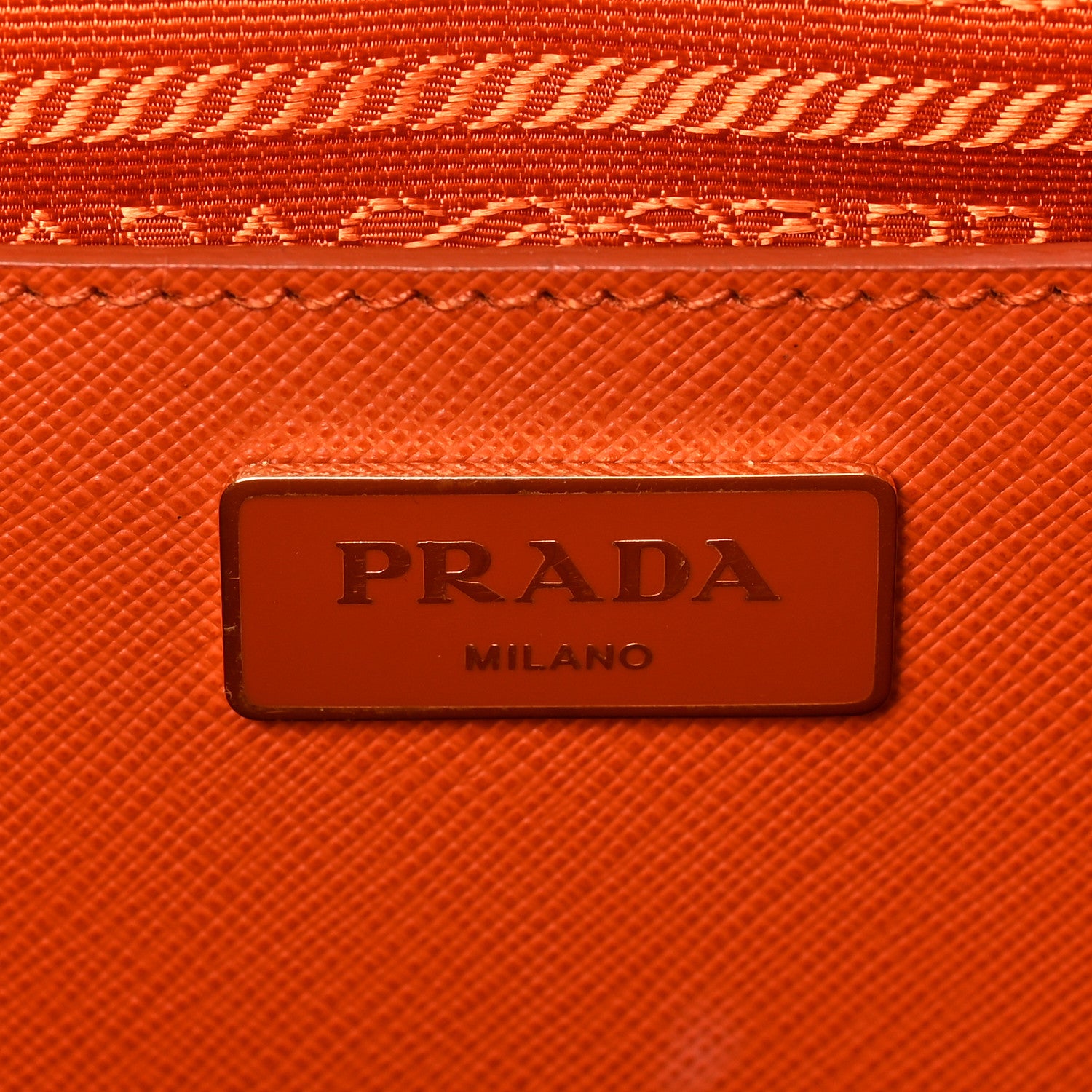 Prada Saffiano Lux Galleria Front Pocket Tote Papaya Cobalto 6 of 8