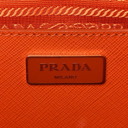 Prada Saffiano Lux Galleria Front Pocket Tote Papaya Cobalto 6 of 8