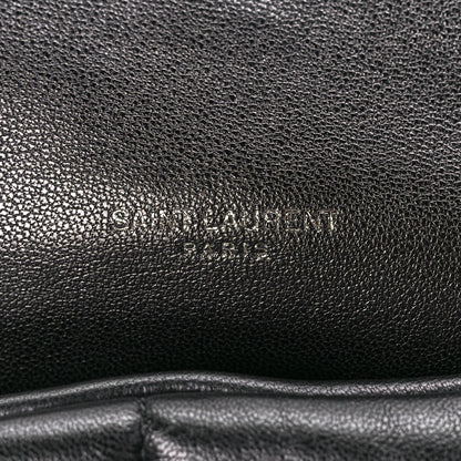 Saint Laurent Lambskin Quilted Monogram Monochrome Medium Loulou Puffer Chain Satchel Black 5 of 10
