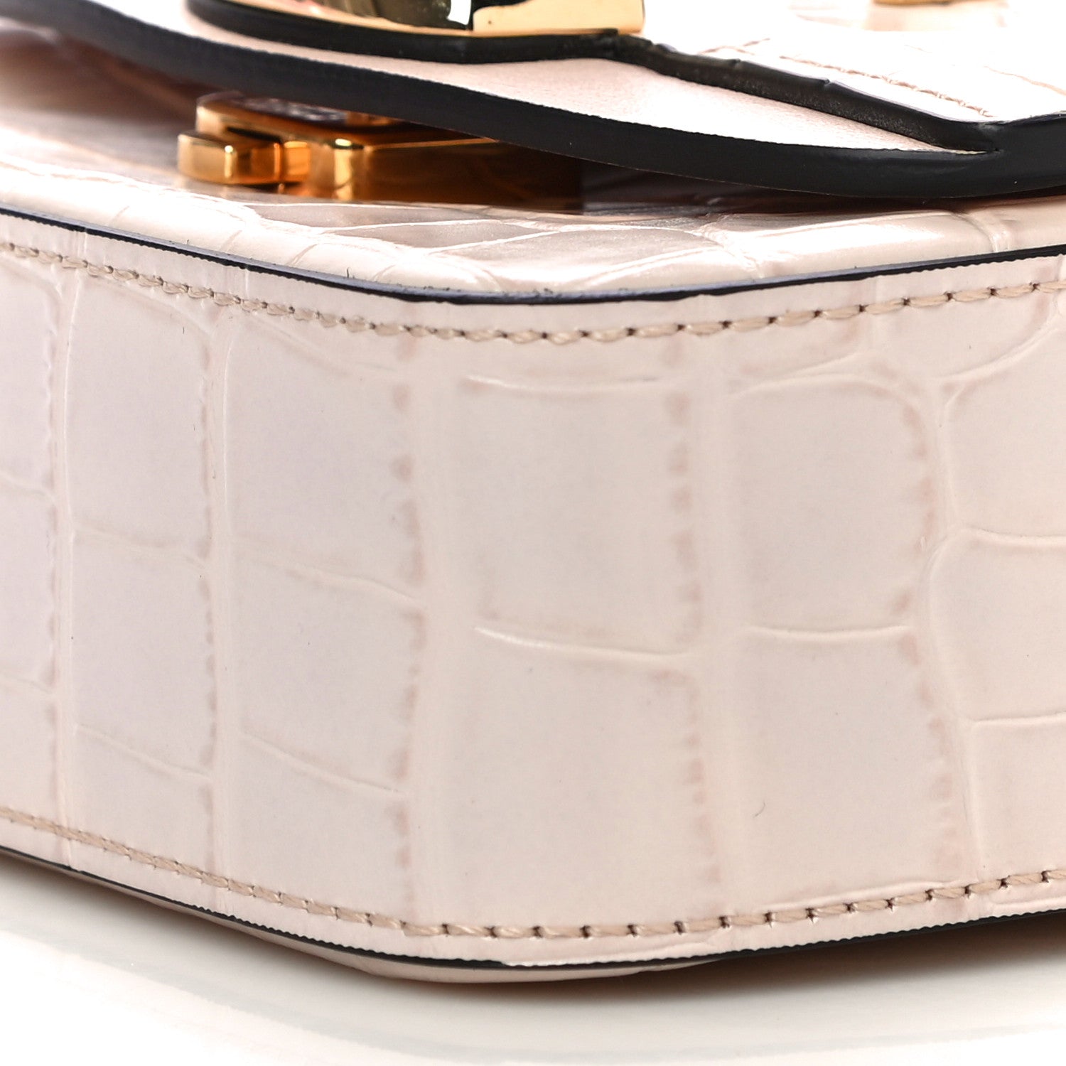 Chloe Calfskin Crocodile Embossed Mini C Double Carry Cement Pink 10 of 11