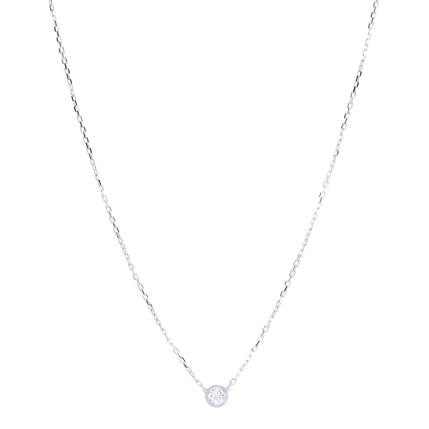 18K White Gold Diamond LM D'Amour Pendant Necklace