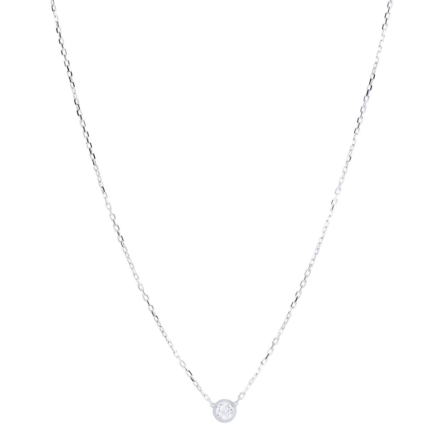 Cartier 18K White Gold Diamond LM D'Amour Pendant Necklace 1 of 6