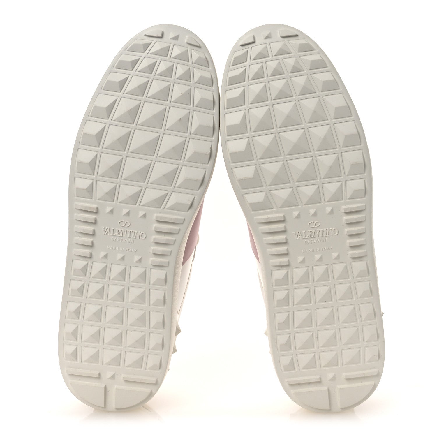 Valentino Garavani Calfskin Rockstud Open Sneakers 36 White