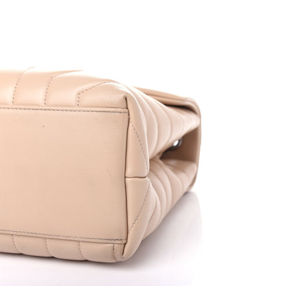Saint Laurent Calfskin Y Quilted Monogram Medium Loulou Chain Satchel Nude Powder 10 of 12