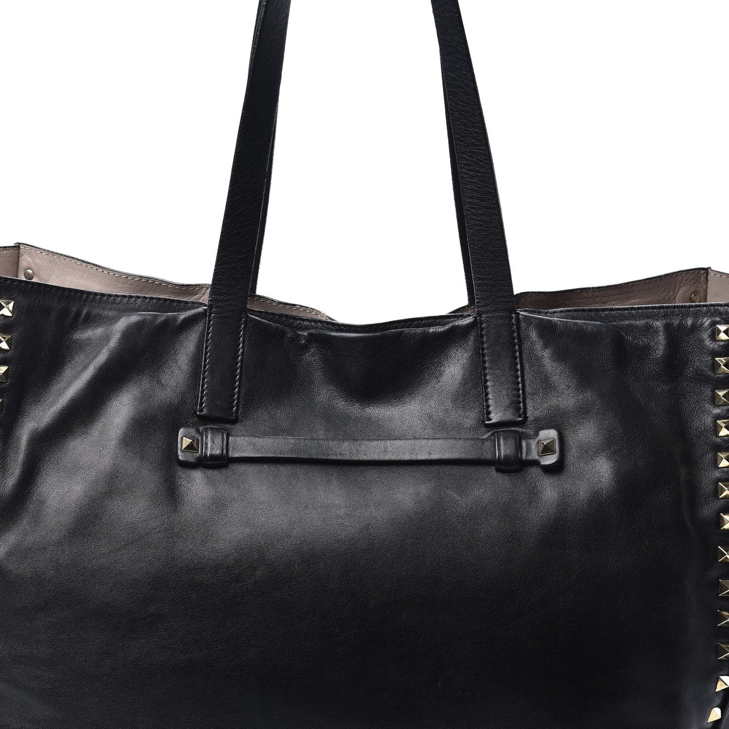 Nappa Medium Rockstud Soft Tote Black