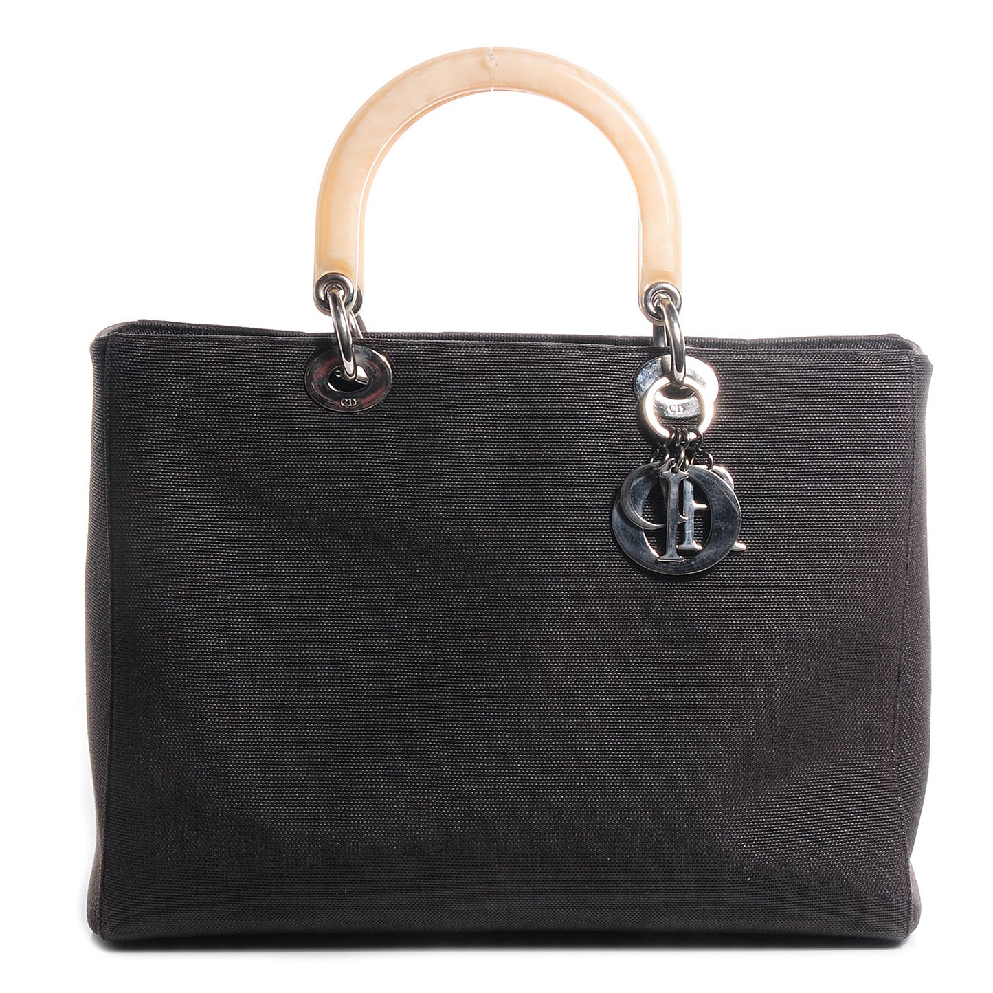 Canvas Large Lady Dior Dark Brown