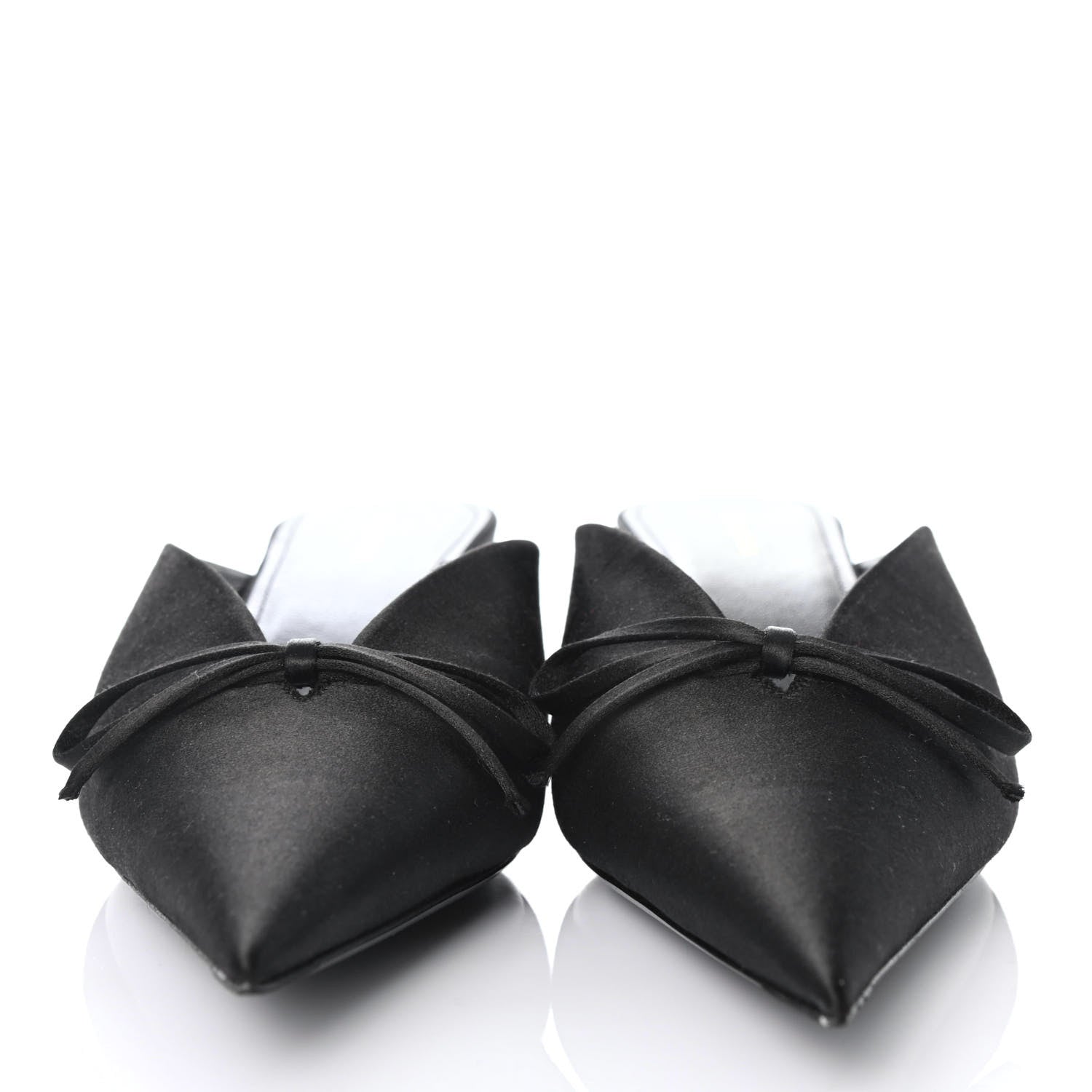 Balenciaga Satin Pointed Toe Knife 40mm Mules 38 Black 2 of 4