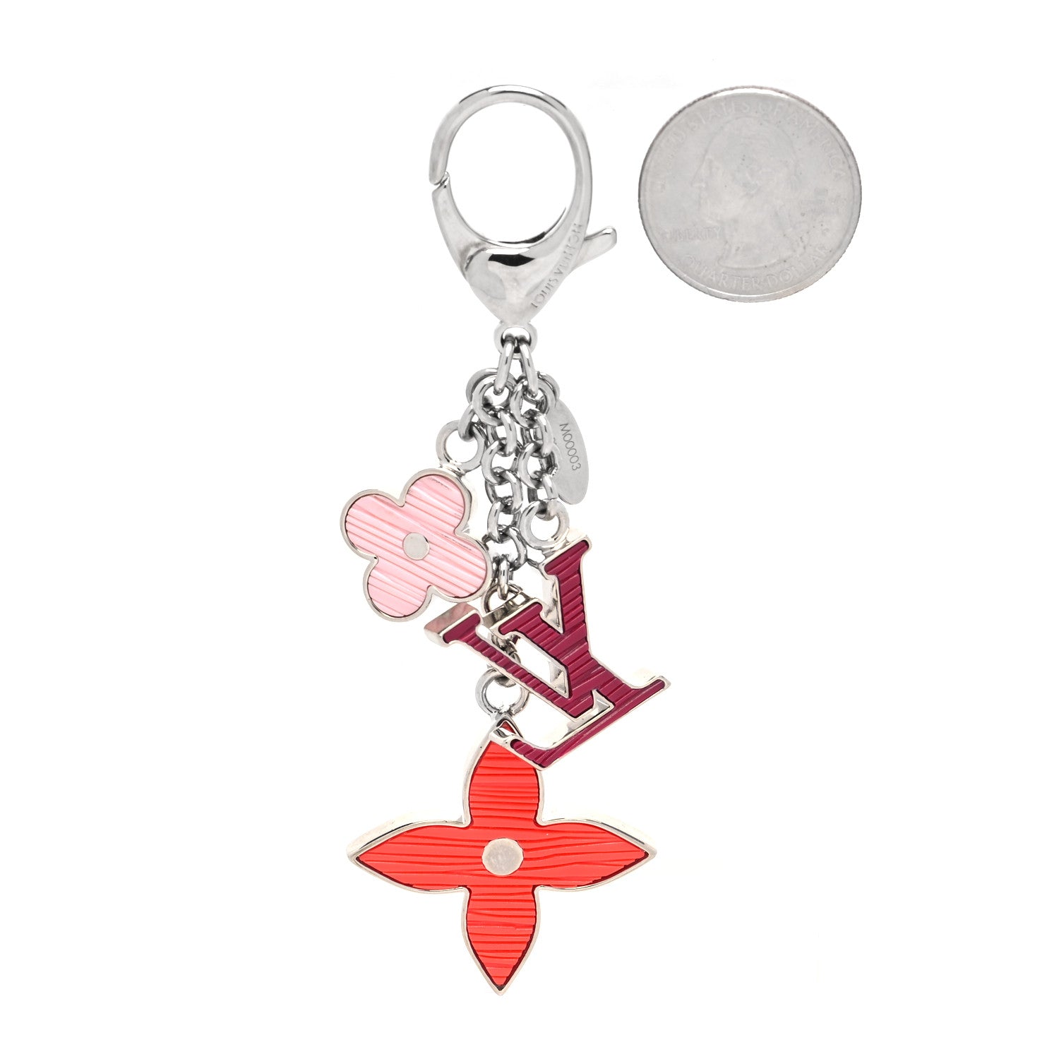 Louis Vuitton Fleur de Epi Bag Charm Fuchsia 2 of 4