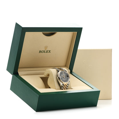 Rolex Stainless Steel 18K Yellow Gold 36mm Oyster Perpetual Wimbledon Datejust Watch Slate 126233 5 of 5