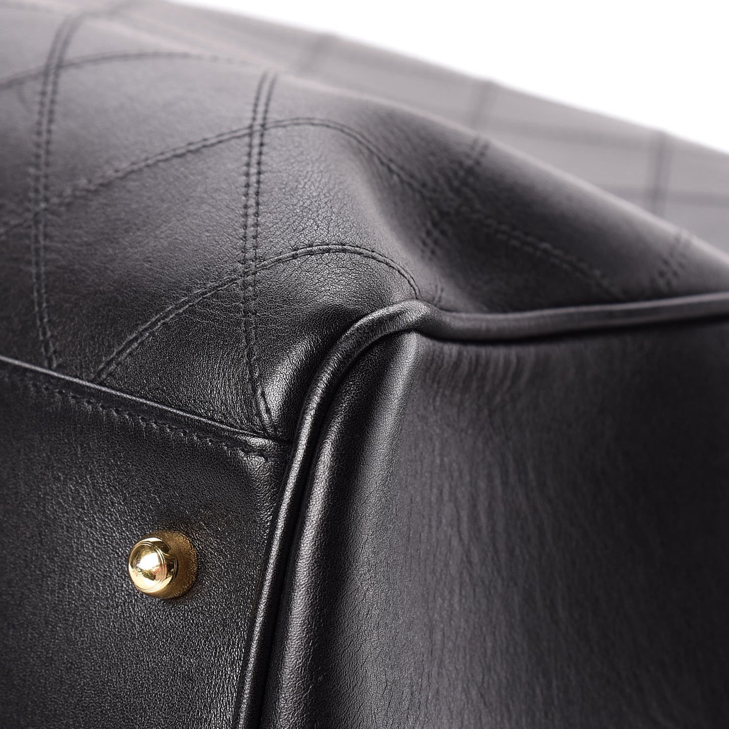 Calfskin Stitched XL Weekender Black