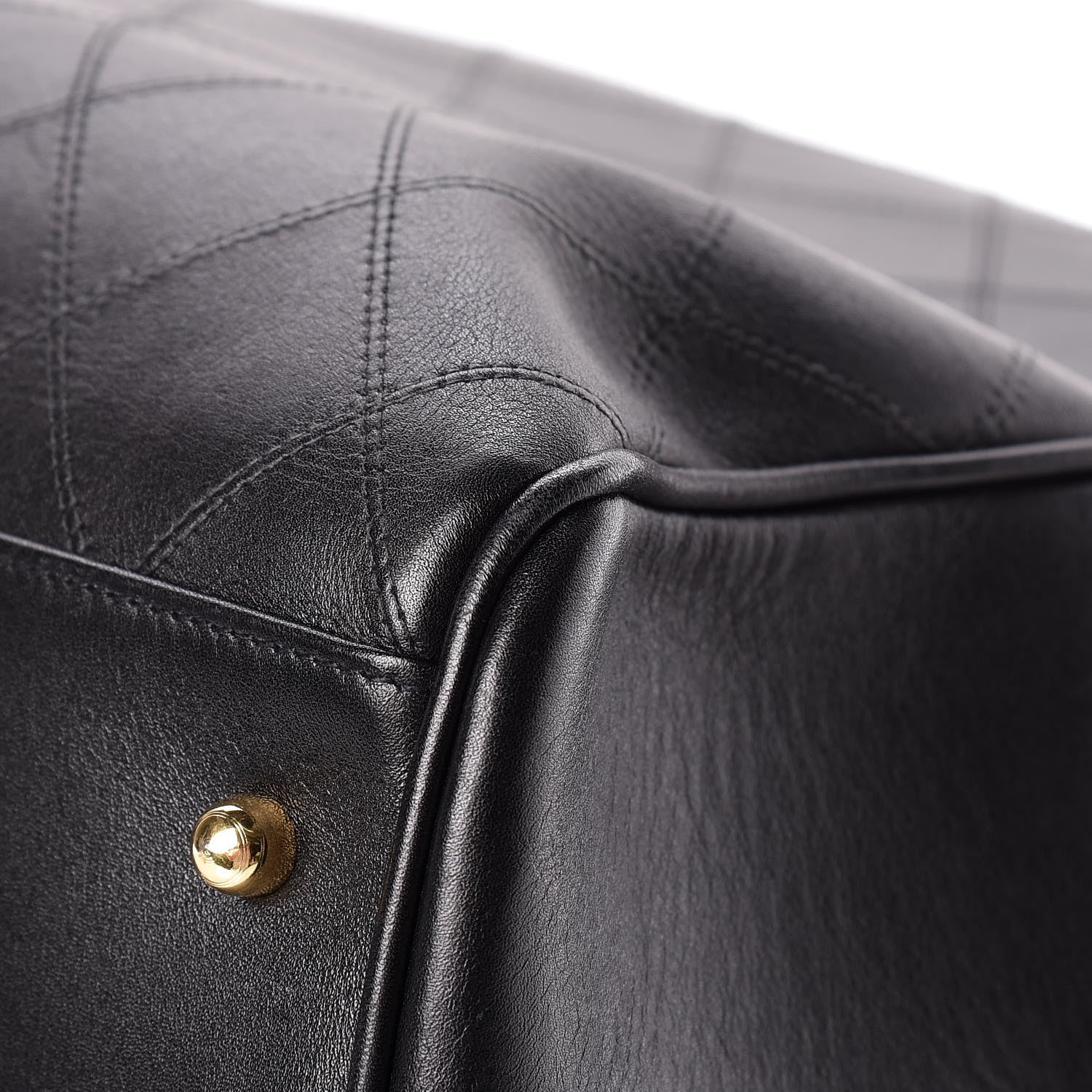 Chanel Calfskin Stitched XL Weekender Black 12 of 14