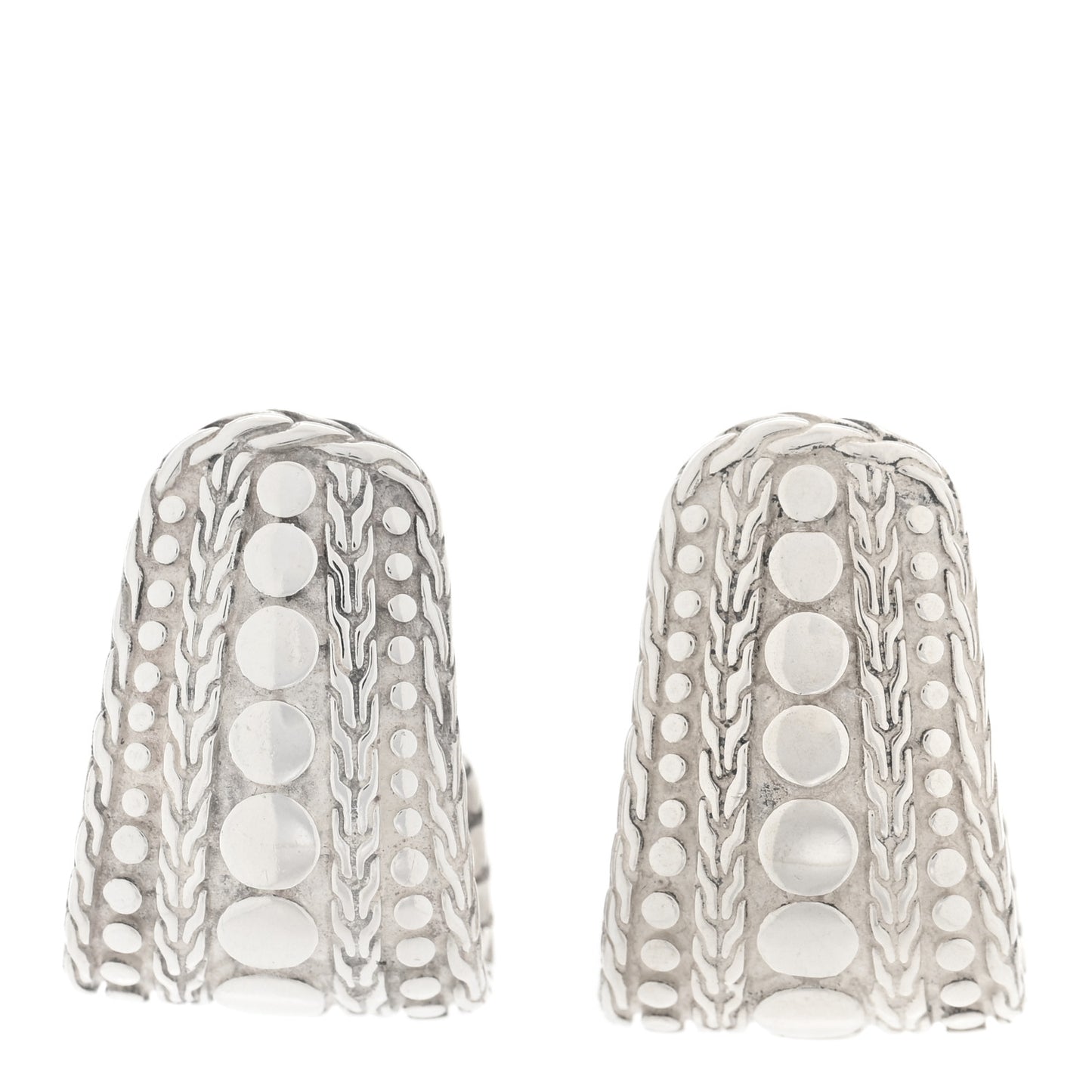 Sterling Silver Dot Nuansa J Hoop Earrings