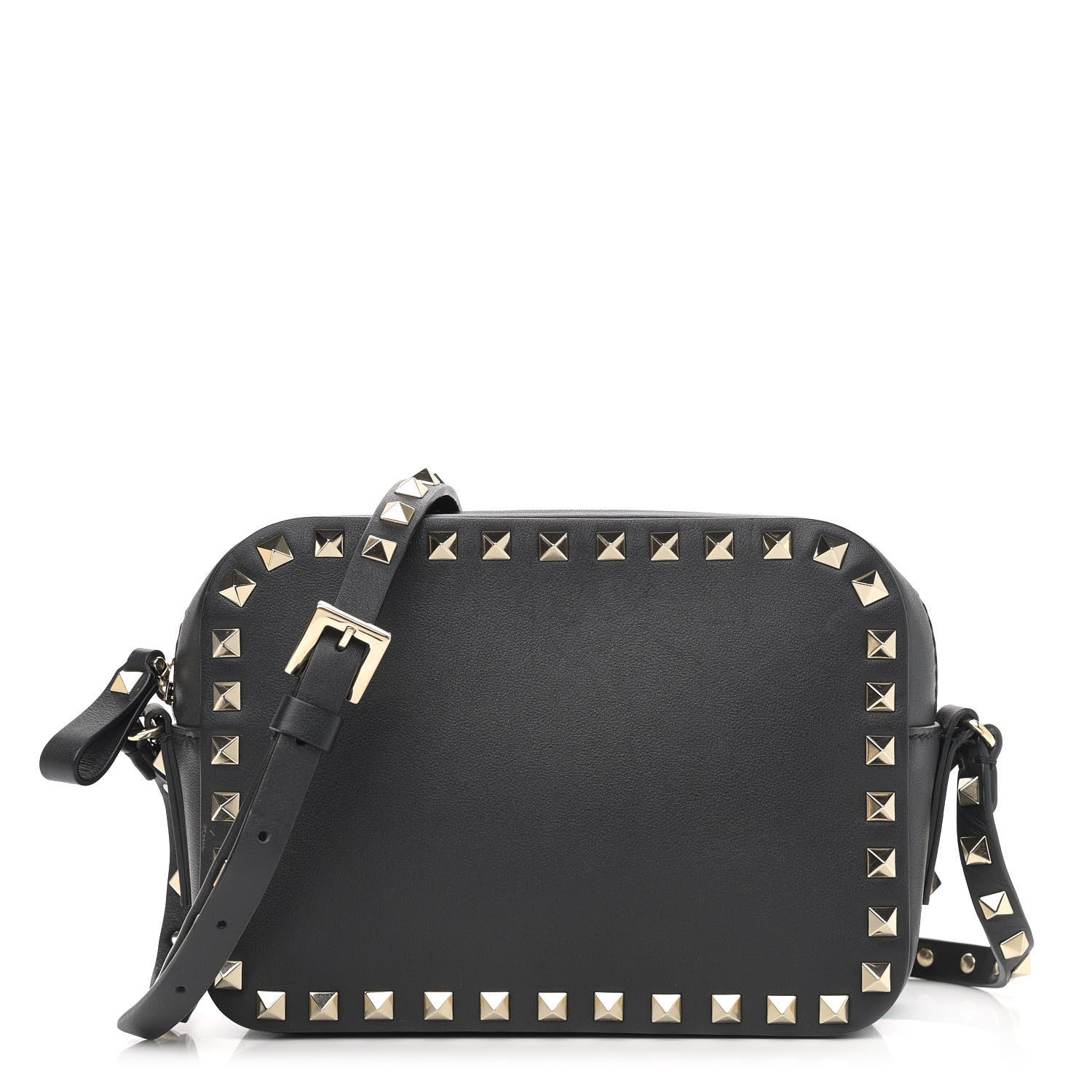 Valentino Garavani Calfskin Rockstud Camera Crossbody Bag Black 1 of 11