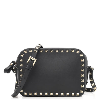 Valentino Garavani Calfskin Rockstud Camera Crossbody Bag Black 1 of 11
