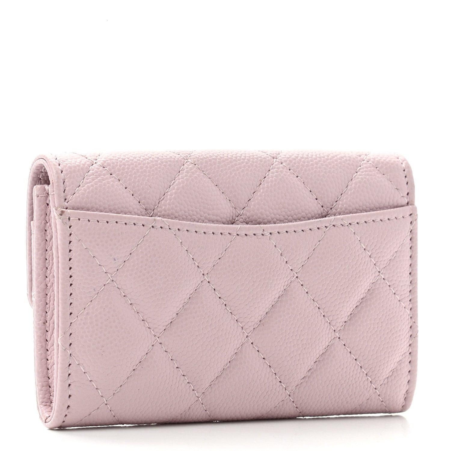 Chanel Caviar Quilted Flap Card Holder Wallet Light Pink 3 of 8
