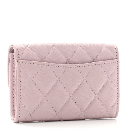 Chanel Caviar Quilted Flap Card Holder Wallet Light Pink 3 of 8