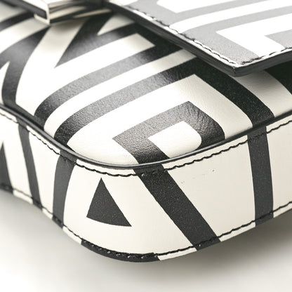 Fendi X MARC JACOBS Nappa Vitello King Logo Print Phone Baguette White Black 10 of 11