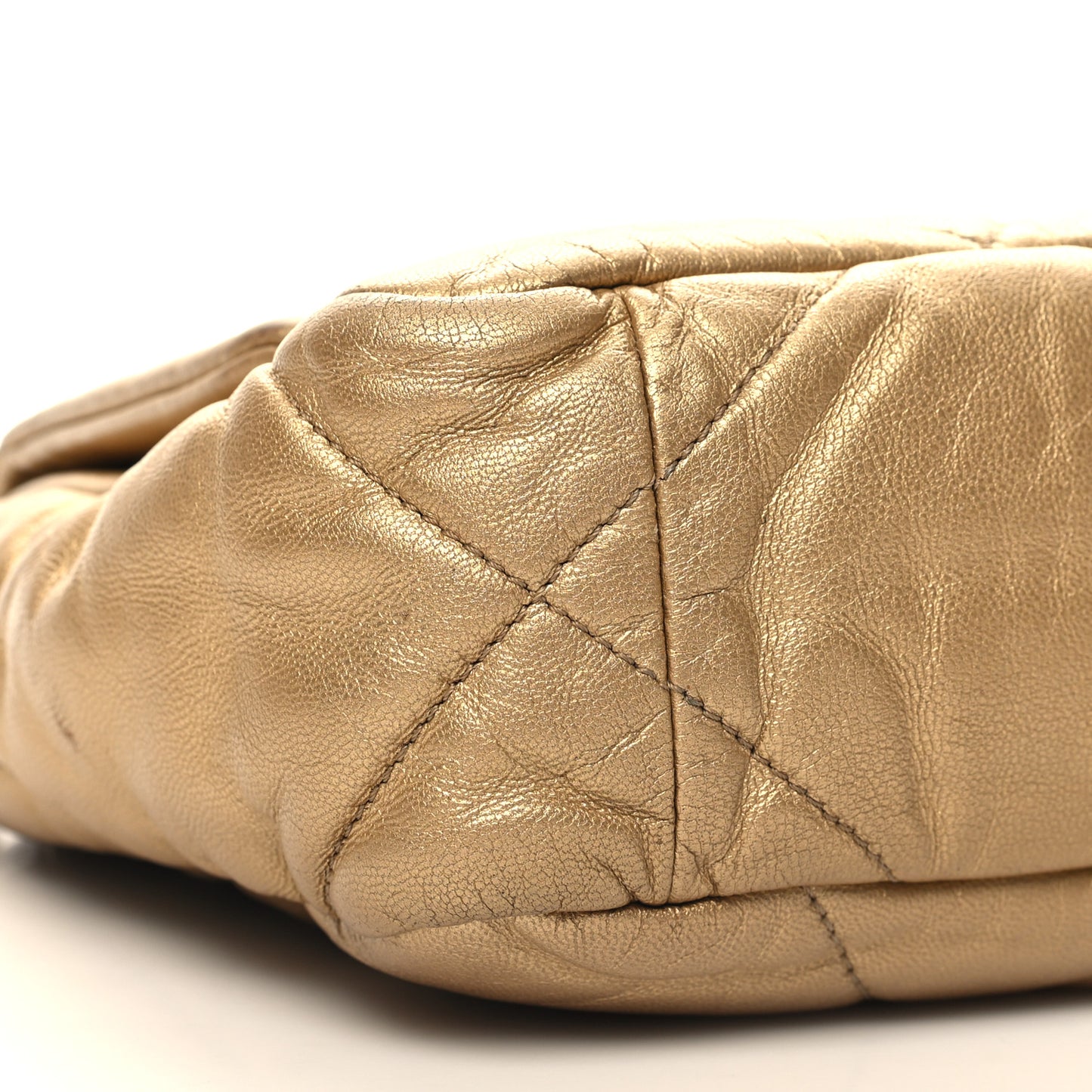 Metallic Lambskin Quilted Medium Chanel 19 Flap Gold