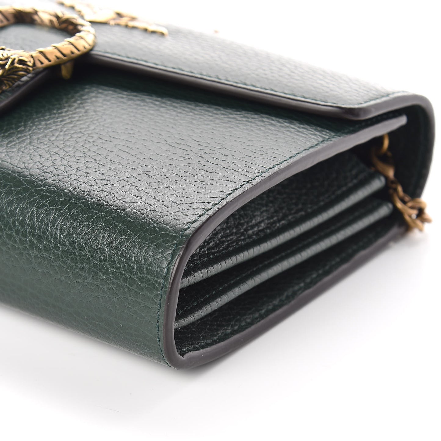Calfskin Garden Dionysus Chain Wallet Emerald