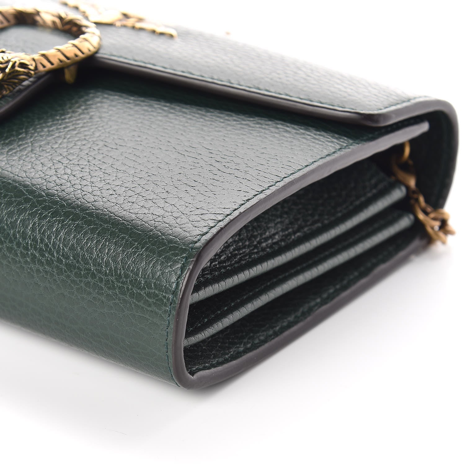 Gucci Calfskin Garden Dionysus Chain Wallet Emerald 9 of 9