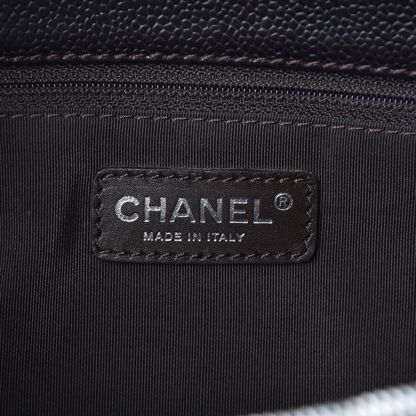 Caviar Quilted Grand Shopping Tote GST Dark Brown
