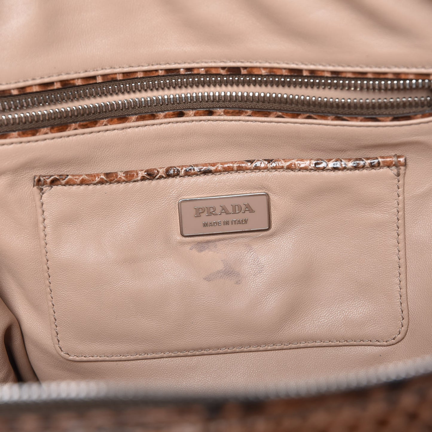 Shiny Python Bauletto Tote Brandy