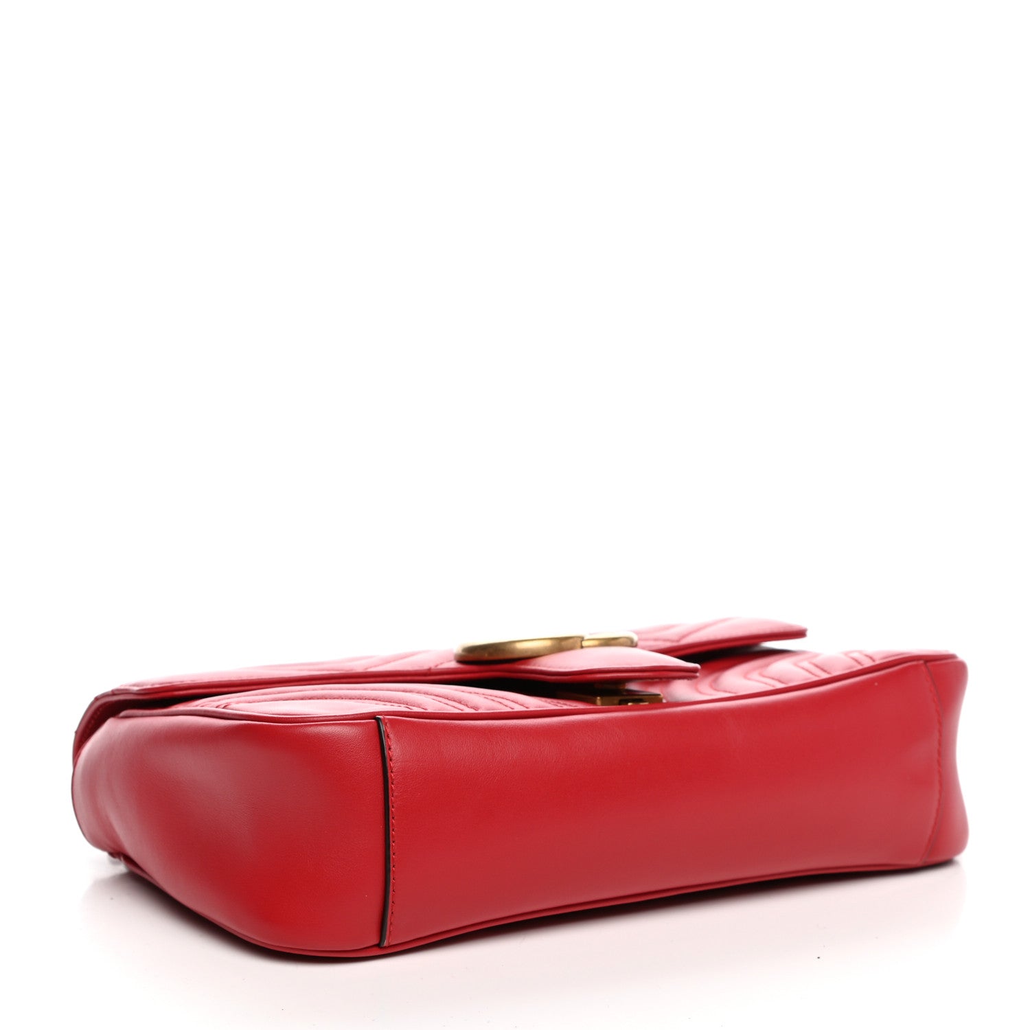 Gucci Calfskin Matelasse Small GG Marmont Shoulder Bag Hibiscus Red 4 of 10