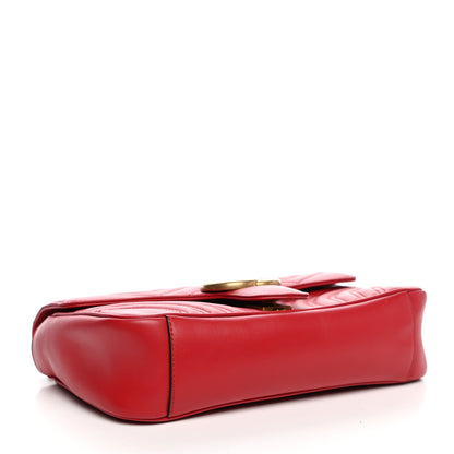 Gucci Calfskin Matelasse Small GG Marmont Shoulder Bag Hibiscus Red 4 of 10